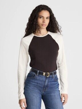 New W/Tags Madewell Baseball Long-Sleeve Tee Vintage Jersey XXS 00 Extra Small